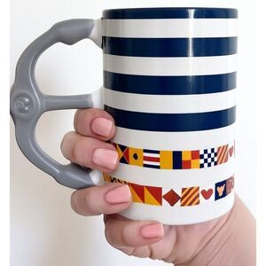 WALT Disney Parks Mickey Mouse Head Cup Mug Nautical Flags Anchor Cruise LINE
